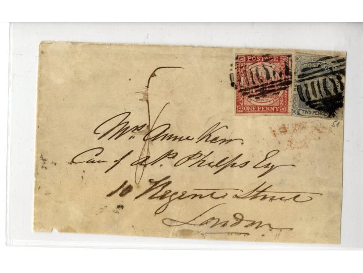1852/1900, etwa 40 frankierte Briefe, dabei viele interessante und seltene Stücke, meist Auslandspost mit auch frühen Farbfra