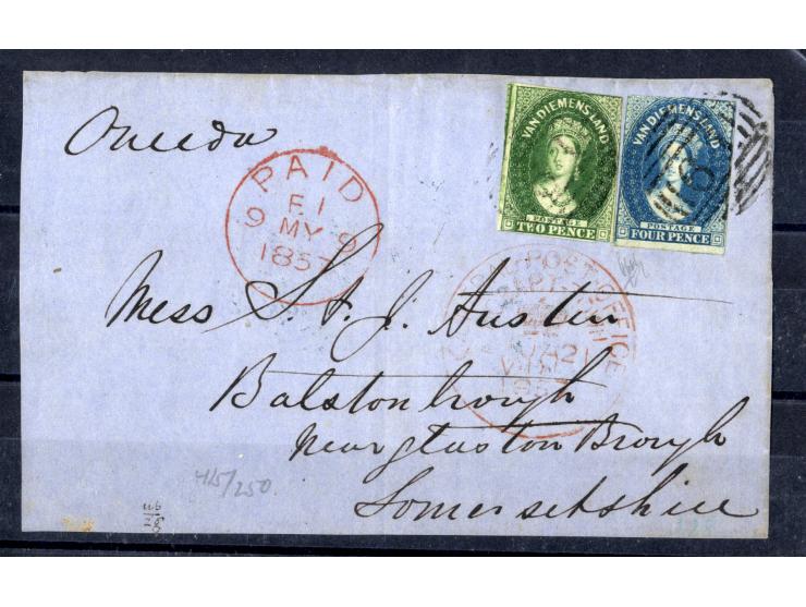 1852/1900, etwa 40 frankierte Briefe, dabei viele interessante und seltene Stücke, meist Auslandspost mit auch frühen Farbfra