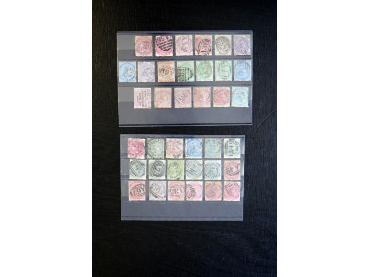 1860/1905 (ca.), Stempellot auf 87 Marken, dabei Nummern- und Ortsstempel, ex Sammlung "Frankfurt"