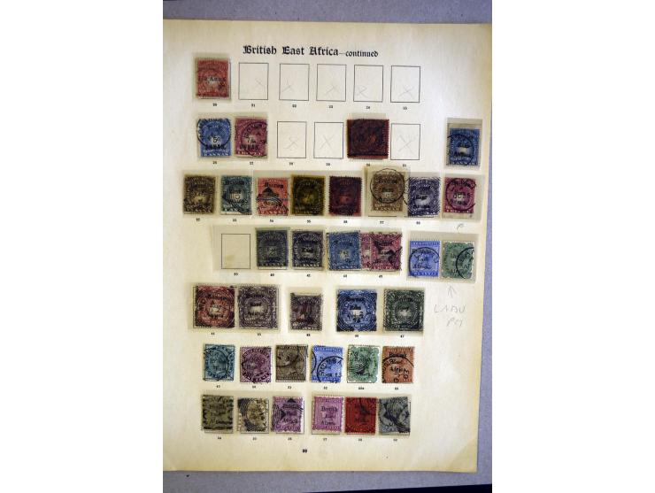 BRITISCH OSTAFRIKA: 1890/97, überwiegend gestempelte Sammlung mit u.a. Mi.-Nr. 1-3, 22 und 55 mit Fotoattest RPS etc., ex Sam