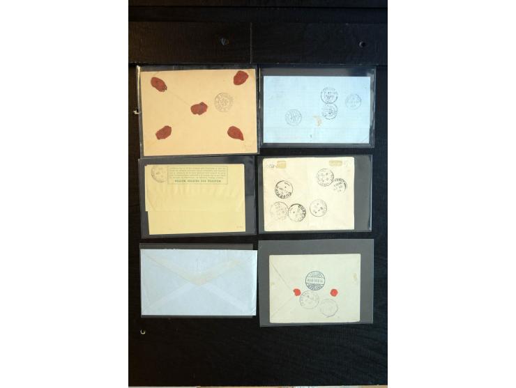 1818/1920 (ca.), 20 Briefe und Ganzsachen, dabei 2 Einschreiben, Overland Mail, Briefe nach Ägypten etc., ex Sammlung "Frankf