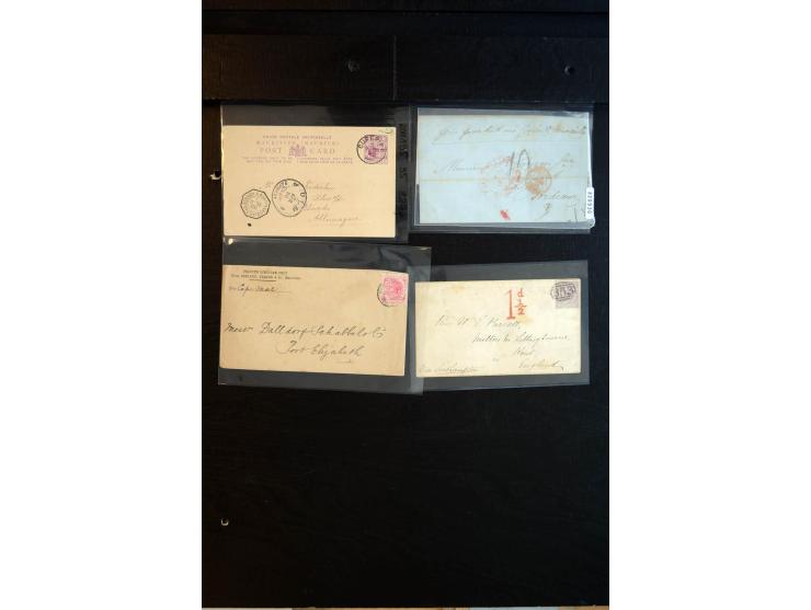 1818/1920 (ca.), 20 Briefe und Ganzsachen, dabei 2 Einschreiben, Overland Mail, Briefe nach Ägypten etc., ex Sammlung "Frankf