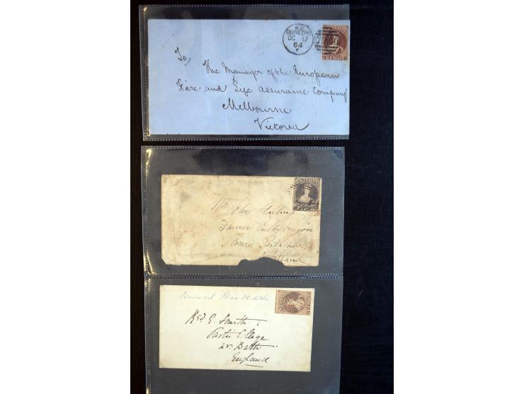 1858/71, 15 frankierte Briefe der Chalon-Ausgaben, dabei interessante Inlandspost sowie Briefe nach England und Australien, e