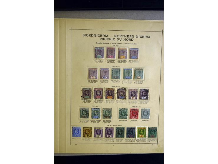 1874/1938, ungebrauchte und gestempelte Sammlung mit Lagos, Oil Rivers, Nigerküste, Nordnigeria und Nigeria, dabei viele gute
