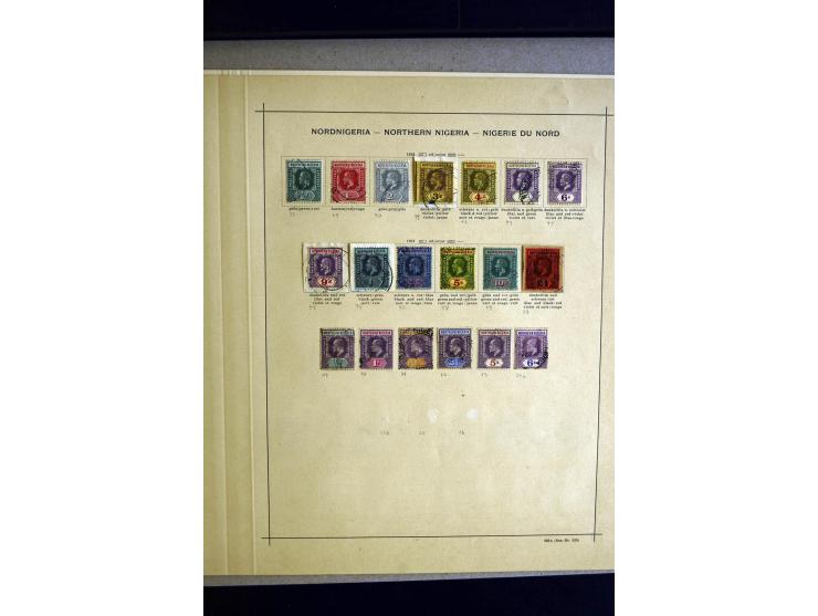 1874/1938, ungebrauchte und gestempelte Sammlung mit Lagos, Oil Rivers, Nigerküste, Nordnigeria und Nigeria, dabei viele gute