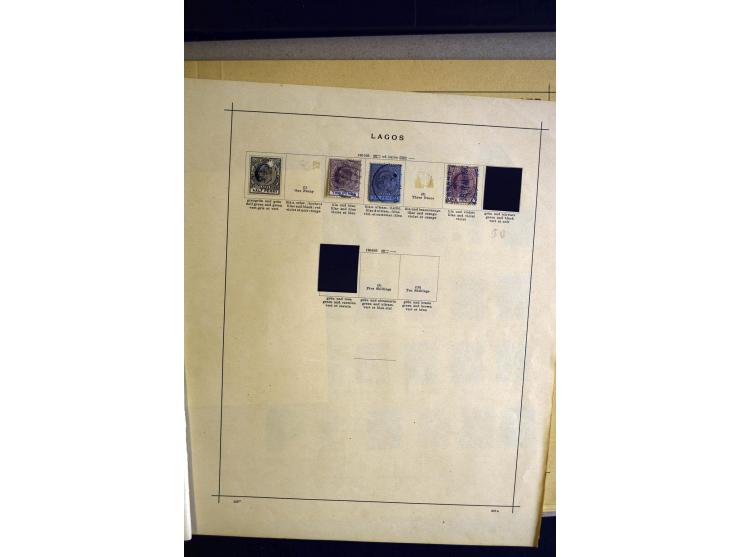 1874/1938, ungebrauchte und gestempelte Sammlung mit Lagos, Oil Rivers, Nigerküste, Nordnigeria und Nigeria, dabei viele gute