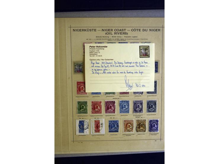 1874/1938, ungebrauchte und gestempelte Sammlung mit Lagos, Oil Rivers, Nigerküste, Nordnigeria und Nigeria, dabei viele gute