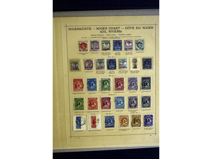 1874/1938, ungebrauchte und gestempelte Sammlung mit Lagos, Oil Rivers, Nigerküste, Nordnigeria und Nigeria, dabei viele gute