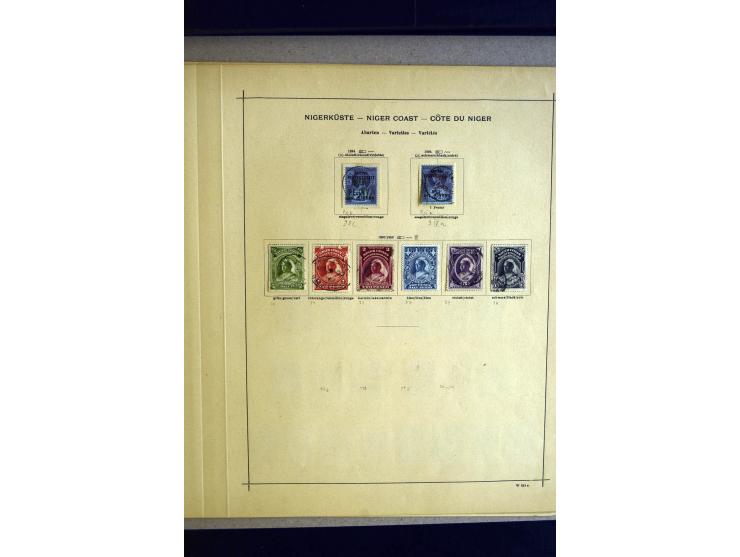 1874/1938, ungebrauchte und gestempelte Sammlung mit Lagos, Oil Rivers, Nigerküste, Nordnigeria und Nigeria, dabei viele gute