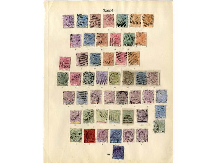 LAGOS: 1874/1904, ungebrauchte und gestempelte Sammlung mit u.a. Mi.-Nr. 17, 19, 29-31, 40-42, 50-52 etc., ex Sammlung "Frank