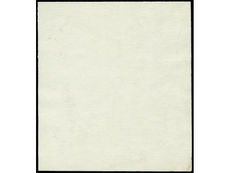 1d. turquise as block of four from the lower left sheet corner on thin carton paper, without gum, lower right stamp with msal