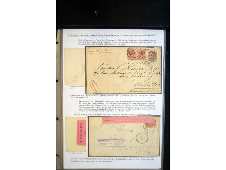 1899/1902, umfangreiche Sammlung von über 150 Briefe und Karten und einigen Marken, dabei Briefe der beiden Armeen, dabei seh