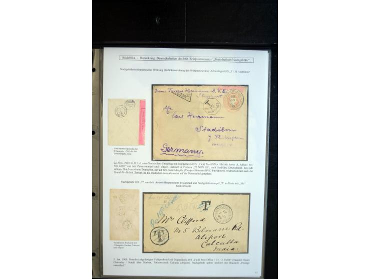 1899/1902, umfangreiche Sammlung von über 150 Briefe und Karten und einigen Marken, dabei Briefe der beiden Armeen, dabei seh
