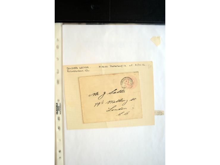 1899/1902, umfangreiche Sammlung von über 150 Briefe und Karten und einigen Marken, dabei Briefe der beiden Armeen, dabei seh
