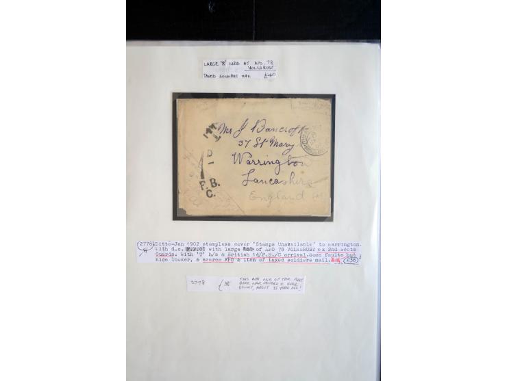 1899/1902, umfangreiche Sammlung von über 150 Briefe und Karten und einigen Marken, dabei Briefe der beiden Armeen, dabei seh