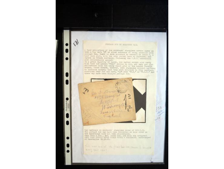 1899/1902, umfangreiche Sammlung von über 150 Briefe und Karten und einigen Marken, dabei Briefe der beiden Armeen, dabei seh