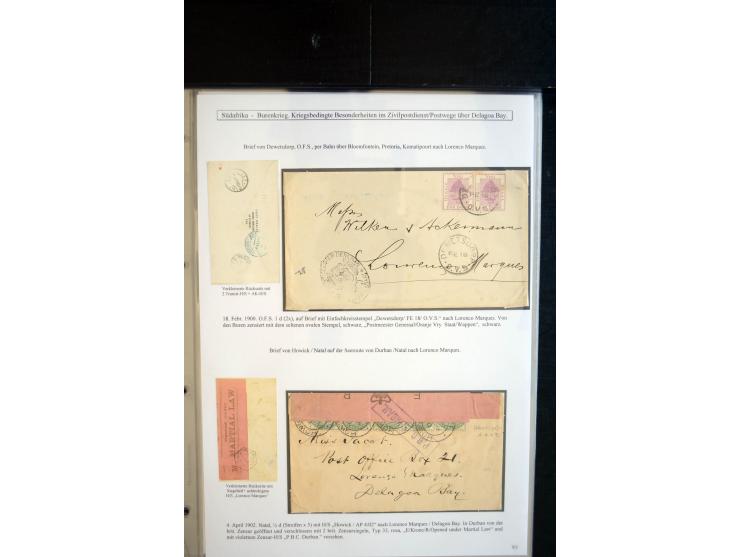 1899/1902, umfangreiche Sammlung von über 150 Briefe und Karten und einigen Marken, dabei Briefe der beiden Armeen, dabei seh