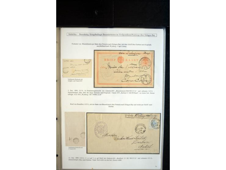 1899/1902, umfangreiche Sammlung von über 150 Briefe und Karten und einigen Marken, dabei Briefe der beiden Armeen, dabei seh