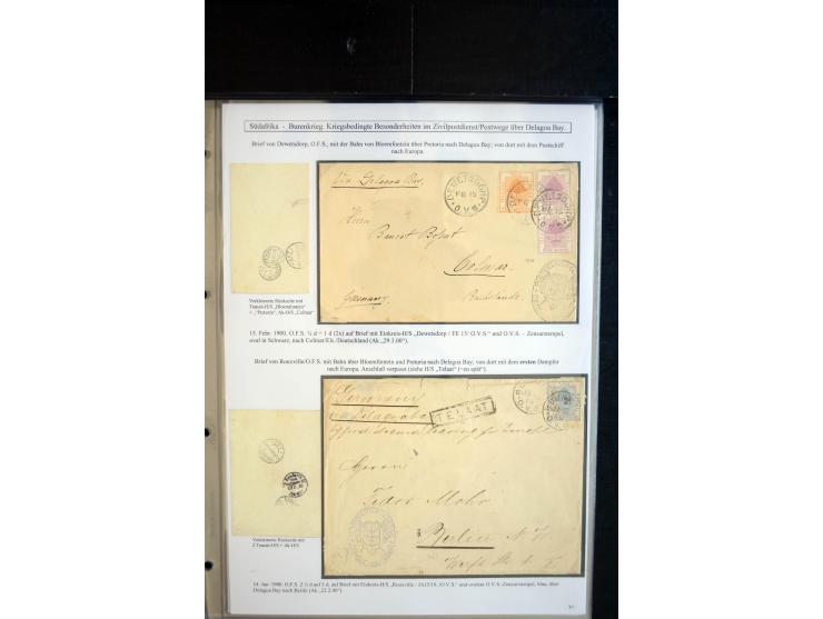 1899/1902, umfangreiche Sammlung von über 150 Briefe und Karten und einigen Marken, dabei Briefe der beiden Armeen, dabei seh