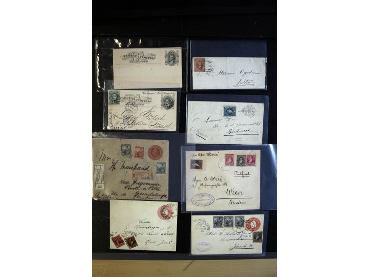 1859/1945, über 120 Briefe, Karten und Ganzsachen mit viel Material vor 1920, dabei R-Briefe, Ganzsachen mit Zufrankaturen, A