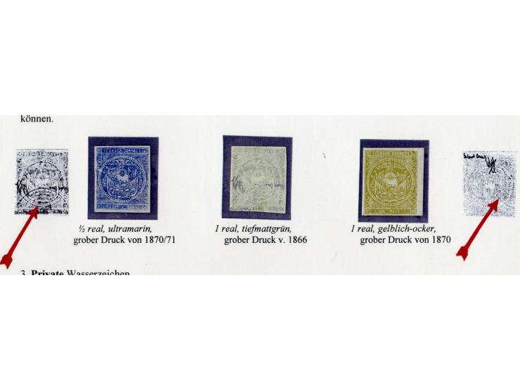 1865/66, sehr interessante Partie von 23 Briefe, Briefteile und Vorderseiten, dabei 1 R. grün im 6er-Streifen und Einzelwert 