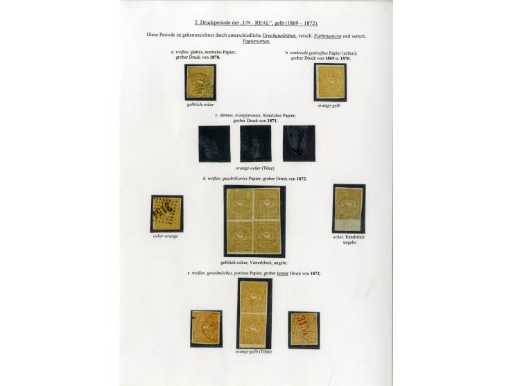 1865/66, sehr interessante Partie von 23 Briefe, Briefteile und Vorderseiten, dabei 1 R. grün im 6er-Streifen und Einzelwert 
