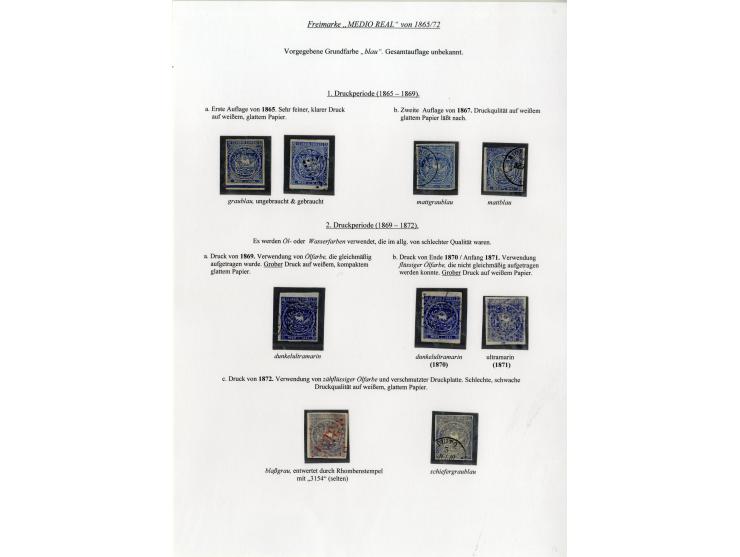 1865/66, sehr interessante Partie von 23 Briefe, Briefteile und Vorderseiten, dabei 1 R. grün im 6er-Streifen und Einzelwert 
