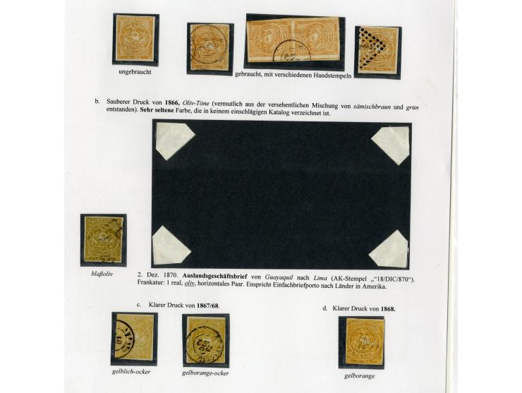 1865/66, sehr interessante Partie von 23 Briefe, Briefteile und Vorderseiten, dabei 1 R. grün im 6er-Streifen und Einzelwert 