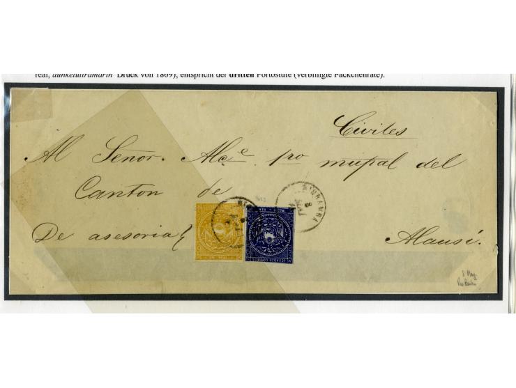1865/66, sehr interessante Partie von 23 Briefe, Briefteile und Vorderseiten, dabei 1 R. grün im 6er-Streifen und Einzelwert 