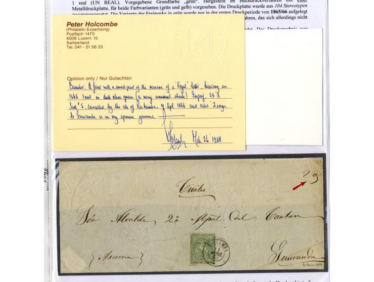 1865/66, sehr interessante Partie von 23 Briefe, Briefteile und Vorderseiten, dabei 1 R. grün im 6er-Streifen und Einzelwert 