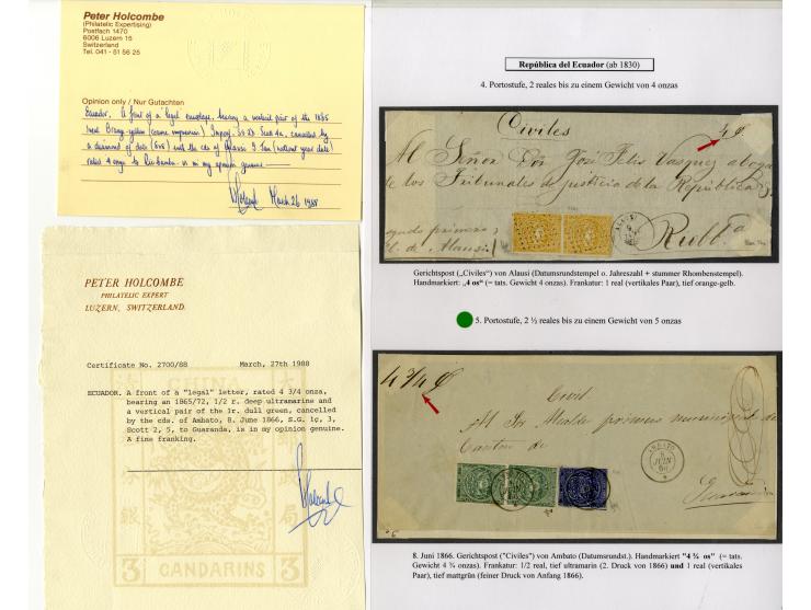 1865/66, sehr interessante Partie von 23 Briefe, Briefteile und Vorderseiten, dabei 1 R. grün im 6er-Streifen und Einzelwert 
