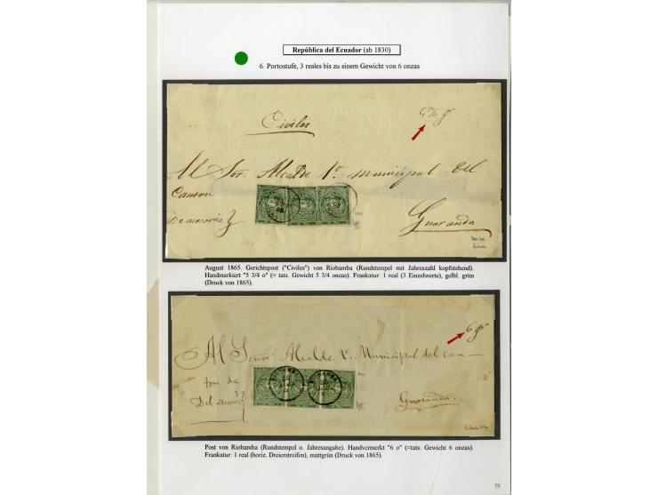 1865/66, sehr interessante Partie von 23 Briefe, Briefteile und Vorderseiten, dabei 1 R. grün im 6er-Streifen und Einzelwert 