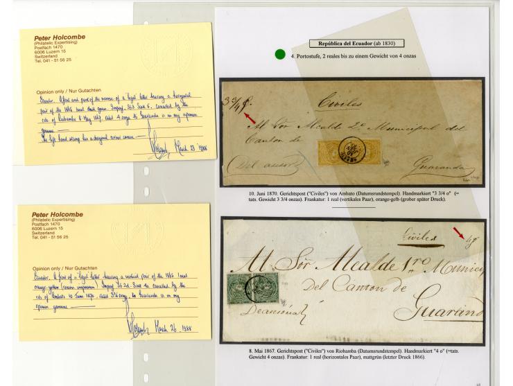 1865/66, sehr interessante Partie von 23 Briefe, Briefteile und Vorderseiten, dabei 1 R. grün im 6er-Streifen und Einzelwert 