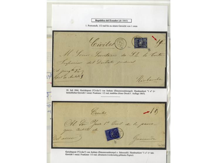 1865/66, sehr interessante Partie von 23 Briefe, Briefteile und Vorderseiten, dabei 1 R. grün im 6er-Streifen und Einzelwert 