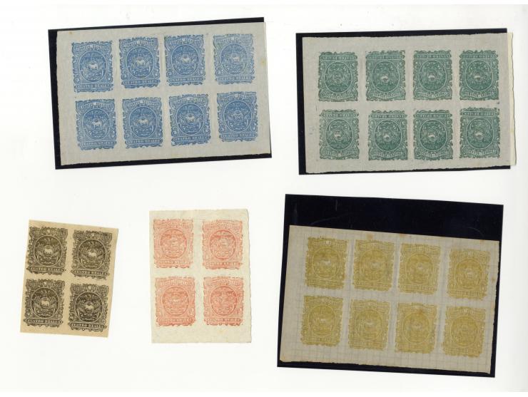 1865/66, sehr interessante Partie von 23 Briefe, Briefteile und Vorderseiten, dabei 1 R. grün im 6er-Streifen und Einzelwert 