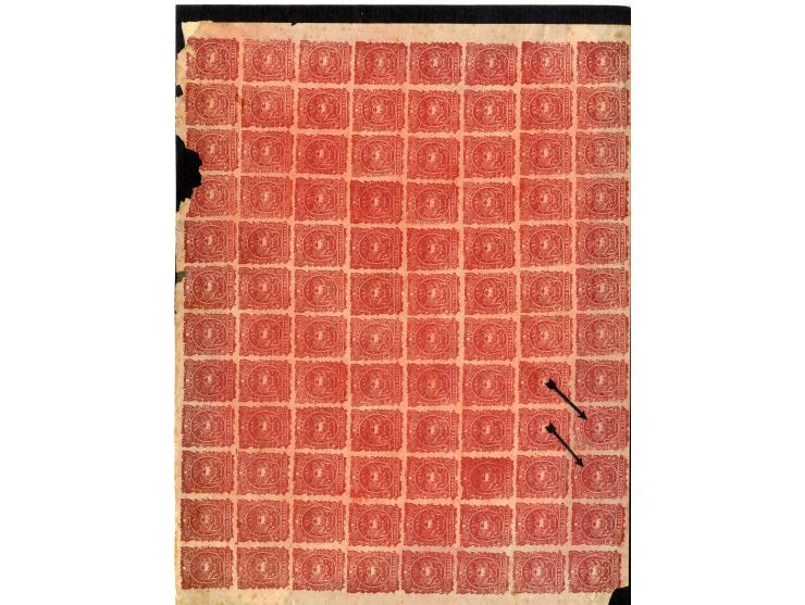 1865/66, sehr interessante Partie von 23 Briefe, Briefteile und Vorderseiten, dabei 1 R. grün im 6er-Streifen und Einzelwert 