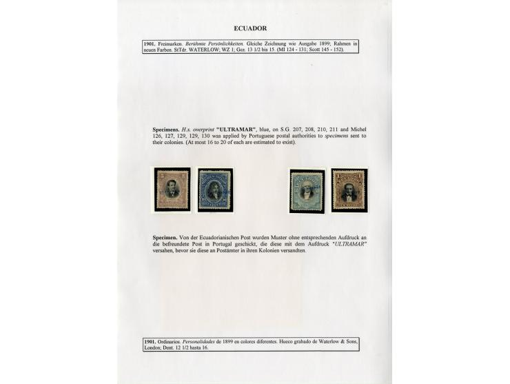 1872/1950, ungebrauchte/gestempelte Sammlung mit diversen Briefen, dabei Mi.-Nr. 126-27 und 129-130 mit Aufdruck "Ultramar", 