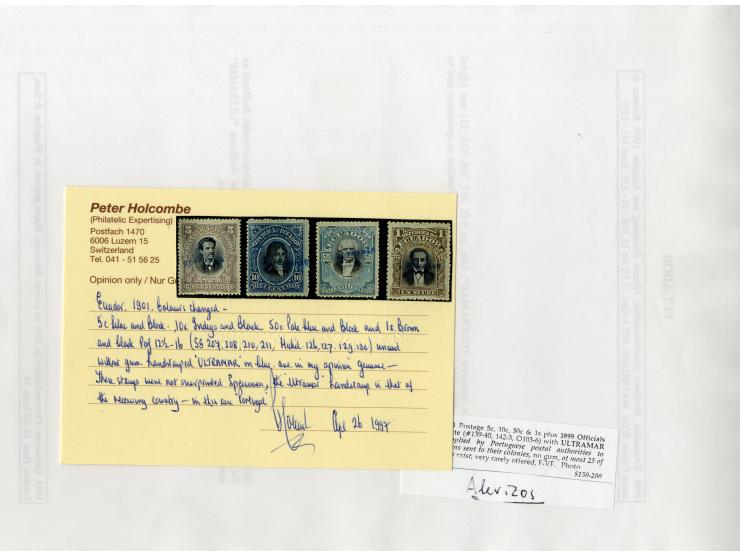 1872/1950, ungebrauchte/gestempelte Sammlung mit diversen Briefen, dabei Mi.-Nr. 126-27 und 129-130 mit Aufdruck "Ultramar", 