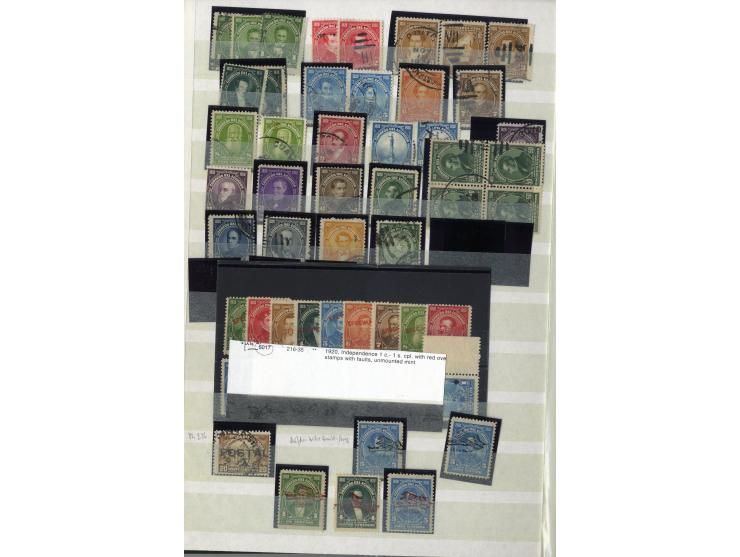 1872/1950, ungebrauchte/gestempelte Sammlung mit diversen Briefen, dabei Mi.-Nr. 126-27 und 129-130 mit Aufdruck "Ultramar", 