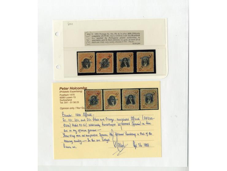 1872/1950, ungebrauchte/gestempelte Sammlung mit diversen Briefen, dabei Mi.-Nr. 126-27 und 129-130 mit Aufdruck "Ultramar", 