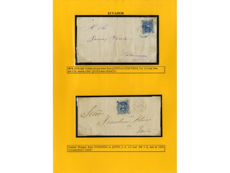 1872/1950, ungebrauchte/gestempelte Sammlung mit diversen Briefen, dabei Mi.-Nr. 126-27 und 129-130 mit Aufdruck "Ultramar", 