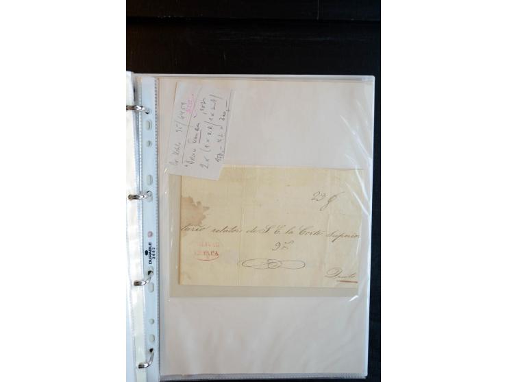 1830/60, sehr interessante und umfangreiche Sammlung mit über 140 Briefe und Vorderseiten, dabei "BOLIVAR FRANCA.",
"AMBATO"