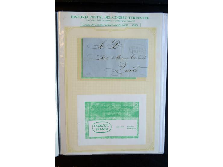 1830/60, sehr interessante und umfangreiche Sammlung mit über 140 Briefe und Vorderseiten, dabei "BOLIVAR FRANCA.",
"AMBATO"