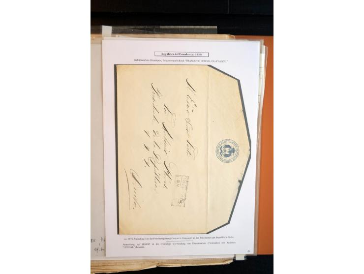 1830/60, sehr interessante und umfangreiche Sammlung mit über 140 Briefe und Vorderseiten, dabei "BOLIVAR FRANCA.",
"AMBATO"