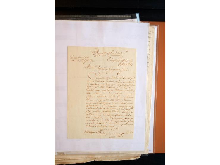 1830/60, sehr interessante und umfangreiche Sammlung mit über 140 Briefe und Vorderseiten, dabei "BOLIVAR FRANCA.",
"AMBATO"