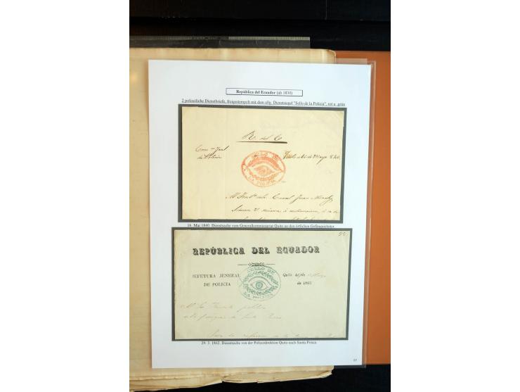 1830/60, sehr interessante und umfangreiche Sammlung mit über 140 Briefe und Vorderseiten, dabei "BOLIVAR FRANCA.",
"AMBATO"