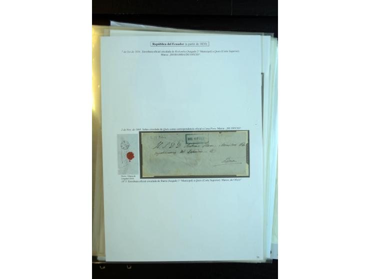 1830/60, sehr interessante und umfangreiche Sammlung mit über 140 Briefe und Vorderseiten, dabei "BOLIVAR FRANCA.",
"AMBATO"