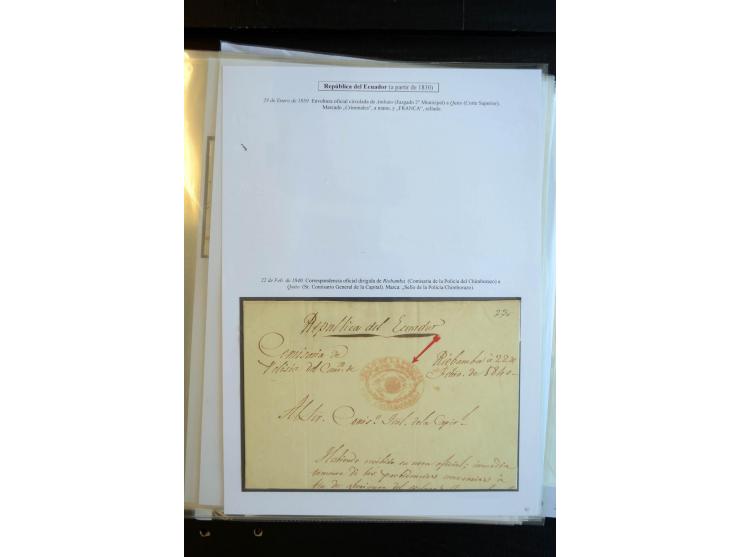 1830/60, sehr interessante und umfangreiche Sammlung mit über 140 Briefe und Vorderseiten, dabei "BOLIVAR FRANCA.",
"AMBATO"