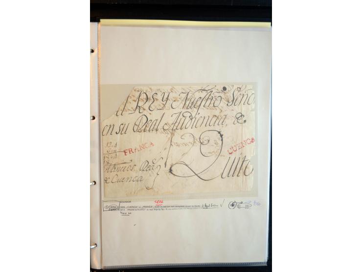 1830/60, sehr interessante und umfangreiche Sammlung mit über 140 Briefe und Vorderseiten, dabei "BOLIVAR FRANCA.",
"AMBATO"