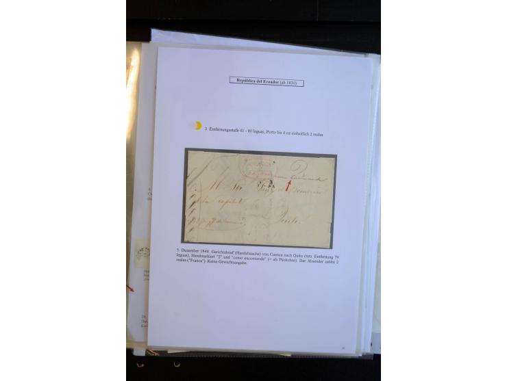 1830/60, sehr interessante und umfangreiche Sammlung mit über 140 Briefe und Vorderseiten, dabei "BOLIVAR FRANCA.",
"AMBATO"